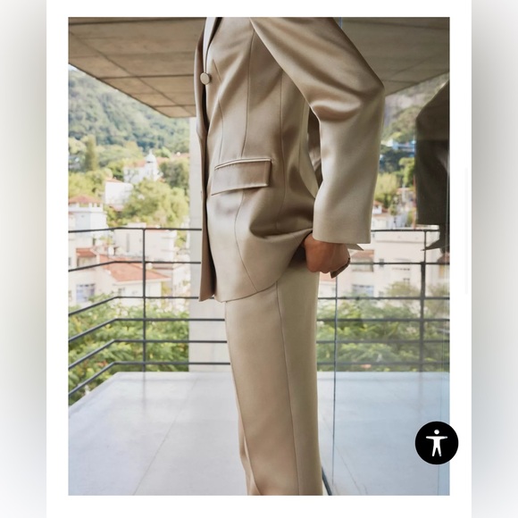 Zara Satin Straight Leg pants. Size L,XL - Picture 5 of 10